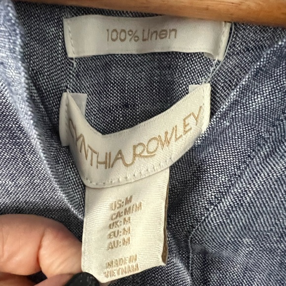 100 % Linen Cynthia Rowley Long Sleeve Dress - Picture 3 of 9